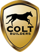 golden shield with black horse cult builders logo